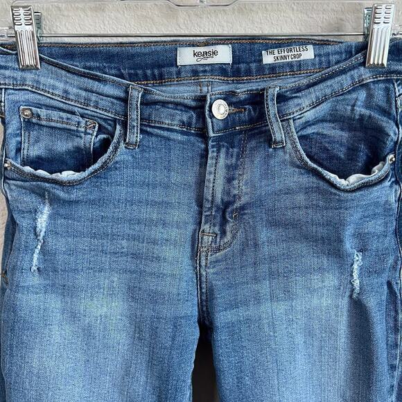 Kensie The Effortless Skinny Crop Jeans Women's 27 Mid Rise Distressed Stretch - Picture 2 of 5